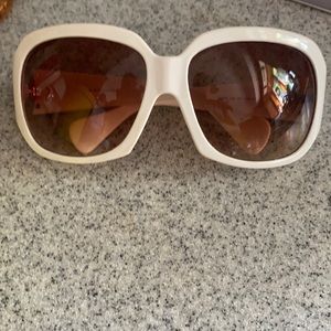 Zara white round sunglasses